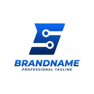 S Harfi Teknoloji Logosu, S harfli her iş için uygundur.