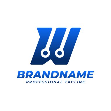 W harfli teknoloji logosu, W harfli her iş için uygundur.