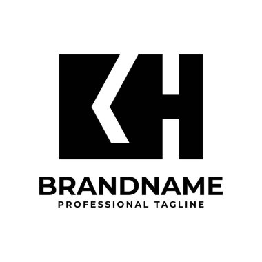 Letters KH Monogram Logo, suitable for any business with KH or HK initials clipart