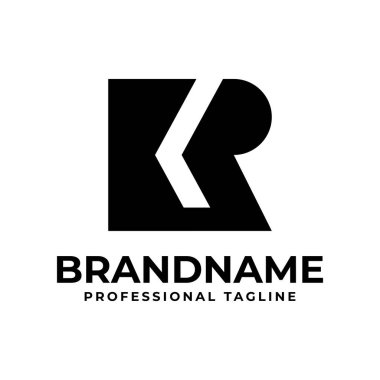 KR Monogram Logosu Harfleri, KR veya RK baş harfleri olan her iş için uygundur