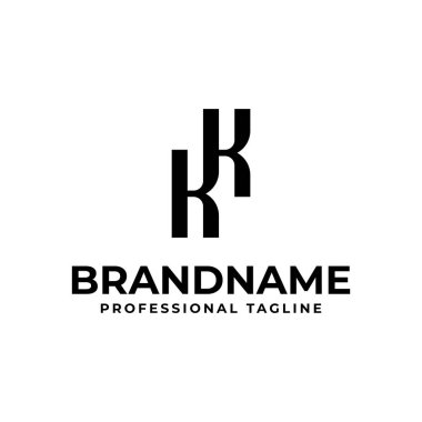 KK Monogram Logosu Harfleri, KK veya KK harfleriyle başlayan her iş için uygundur