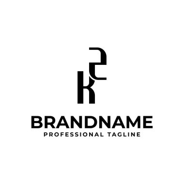 KZ ve ZK Monogram Logosu harfleri, ZK veya KZ baş harfleri olan her iş için uygundur