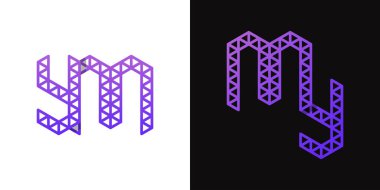 My ve YM Polygon Logosu, YM veya Benim adımın baş harfleriyle çokgen ile ilgili işler için uygun harfler