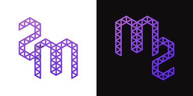 MZ ve ZM Çokgen Logosu, ZM veya MZ harfleriyle çokgen ile ilgili işler için uygundur