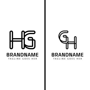 HG ve GH Monogram Logosu harfleri, HG veya GH harfleriyle iş yapmak için.