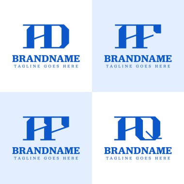 AD AF AP AQ Monogram Logo Set, AD AF AP AQ baş harfleri ile iş için