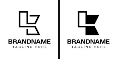 LK veya KL Monogram Logo Set harfleri, LK veya KL baş harfleri olan her iş için uygundur