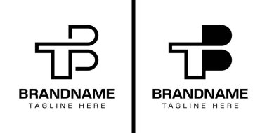 TB ya da BT Monogram Logo Set harfleri, TB veya BT baş harfleri olan her iş için uygundur