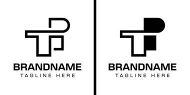 TP veya PT Monogram Logo Set harfleri, TP veya PT baş harfleri olan her iş için uygundur