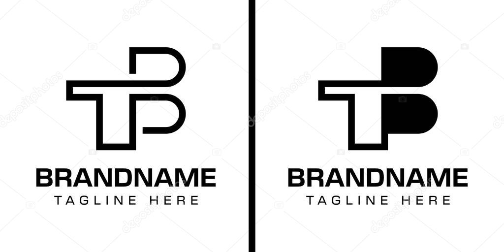 Letters TB or BT Monogram Logo Set, suitable for any business with TB or BT initials
