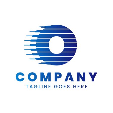 Harf O Dinamik Teknoloji Logosu, yenilik, hız ve gelişmeyi simgeliyor.