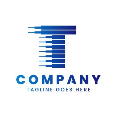 Harf T Dinamik Teknoloji Logosu, yeniliği, hızı ve ilerlemeyi simgeliyor.