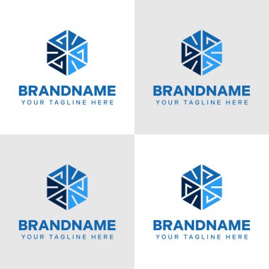 Harfler GV VV JV VJ Hexagon Logosu, gücü, istikrarı ve kesinliği simgeliyor