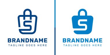 S Harfi Alışveriş Torbası Logosu Seti, kolaylığı, tarzı ve perakendeciliği simgeliyor