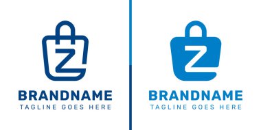 Z Harfi Alışveriş Torbası Logosu Seti, kolaylığı, tarzı ve perakendeciliği simgeliyor
