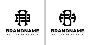 AB ve BA Monogram Logosu, BA veya AB baş harfleri ile iş yapmak için uygun