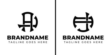 Harfler AJ ve JA Monogram Logosu, JA veya AJ baş harfleri ile iş yapmak için uygun