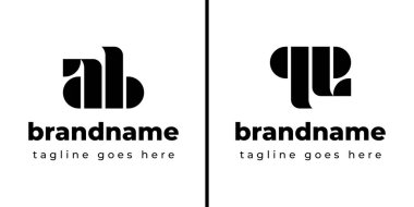 AB ve QE Monogram Logosu harfleri, AB BA QE veya EQ harfleriyle başlayan her iş için uygundur.