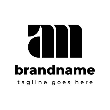AM ya da MA baş harfleri olan her iş için uygun Harfler AM Monogram Logosu