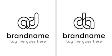 AD ve DA Monogram Line Logosu, DA veya AD baş harfleri olan her iş için uygundur.