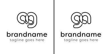 Harfler AG ve GA Monogram Hattı Logosu, GA veya AG harfleriyle başlayan her iş için uygundur.