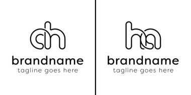 AH ve HA Monogram Hattı logosu, HA veya AH harfleriyle başlayan her iş için uygundur.