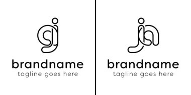 Harfler AJ ve JA Monogram Hattı Logosu, JA veya AJ harfleriyle başlayan her iş için uygundur.