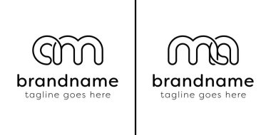 AM ve MA Monogram Hattı Logosu, MA ve AM harfleri ile her iş için uygundur.