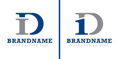 Letters ID and 1D Logo, for business with ID DI 1D D1 initials clipart