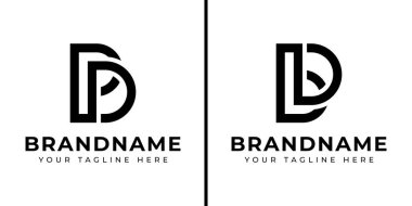 Harfler PD veya BD Monogram Logo Seti, PD DP BD veya DB baş harfleri olan her iş için uygundur