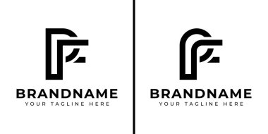 PF Monogram Logosu Harfleri, PF veya FP baş harfleri olan her iş için uygundur