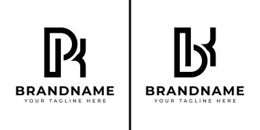 PK veya BK Monogram Logo Set harfleri, PK BK veya KB baş harfleri olan her iş için uygundur