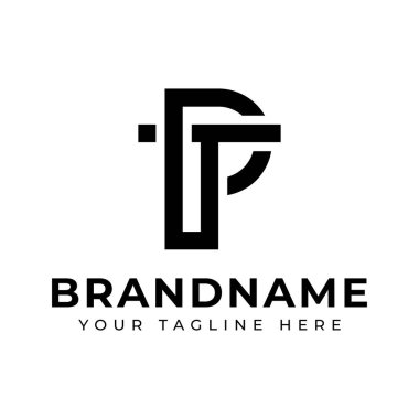 PT Monogram Logosu Harfleri, PT veya TP baş harfleri olan her iş için uygundur