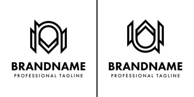 MN ya da WU Monogram Logosu harfleri, MN NM WU ya da UW harfleriyle başlayan her iş için uygundur.