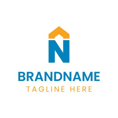 Harf N Ev Mülkiyeti Logosu, bir ev veya mülk yapısını temsil eder