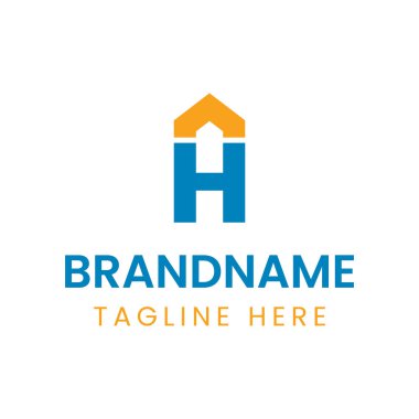 H Harfi Ev Mülkiyeti Logosu, bir ev veya mülk yapısını temsil eder