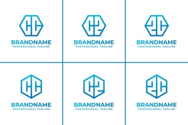 Harfler CC CZ ZC Altıgen Logo Seti, altıgen ile iş için uygun