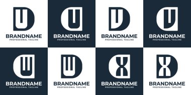 Harfler DU CU DV CW CW DW CX DX Monogram Logo Set, DU UC DV CV VC CV WC DW WD XC DX XD baş harfleri