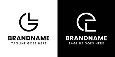 GL LG EL LE baş harfleri ile herhangi bir iş için GL ve EL Monogram Logosu