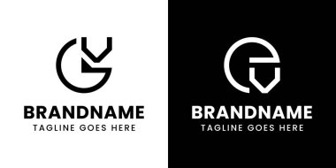 GV ve EV Monogram Logosu harfleri, GV EV VE baş harfleri ile ilgili her iş için