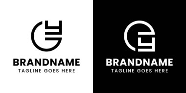 GY ve EY Monogram Logosu, GY YG EY YE baş harfleriyle yapılan her iş için.