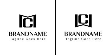MC ve WC Monogram Logo harfleri, MC CM WC baş harfleri ile iş için