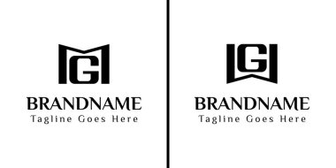 MG ve WG Monogram Logosu harfleri, MGM WG baş harfleriyle iş yapmak için.