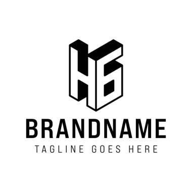 HG 3D Monogram Logosu harfleri, HG veya GH harfleri için profesyonellik ve yenilikçiliği temsil eder