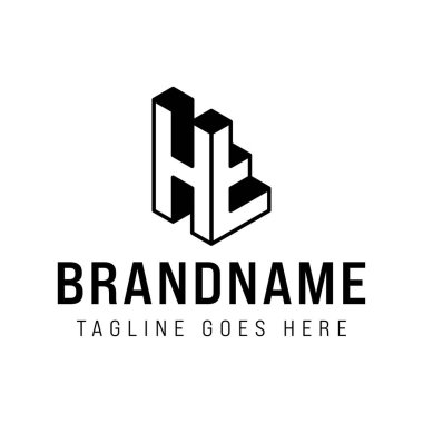 HT 3D Monogram Logosu, HT veya TH harfleri için profesyonelliği ve yeniliği temsil eder