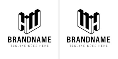 Harfler HW ve WH 3D Monogram Logosu, HW veya WH harfleri için profesyonellik ve yenilik temsil etmektedir.