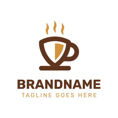 Kahve Kalkanı Logosu harika bir kahvenin özünü koruma fikrini sembolize eder.