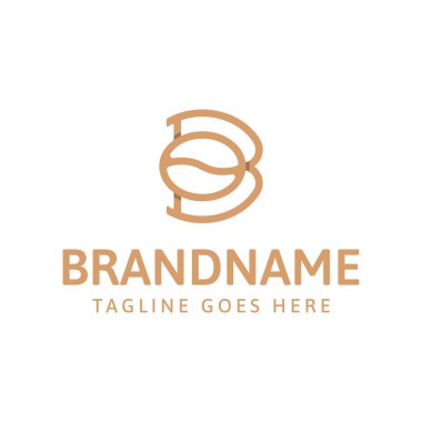 B harfi kahve logosu, tipografiyi ince kahve imgeleriyle birleştiriyor, profesyonel ama davetkar bir his veriyor.