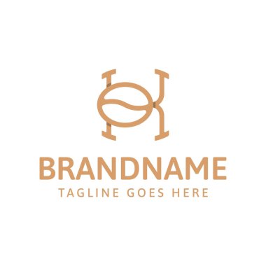 K harfi kahve logosu, tipografiyi ince kahve imgeleriyle birleştiriyor, profesyonel ama davetkar bir his veriyor.