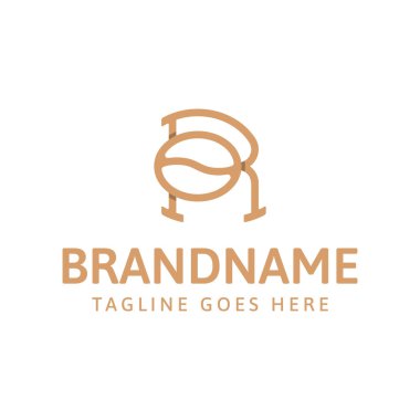 R harfi kahve logosu, tipografiyi ince kahve imgeleriyle birleştiriyor, profesyonel ama davetkar bir his veriyor.